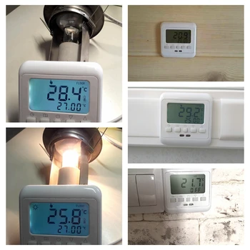Nové Podlahové Topení Termostat s Bílým Podsvícením LCD Klíče Týdenní Programovatelný Místnosti Regulátor Teploty Teplé