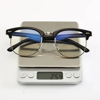 Nové polovinu rámu kovový retro ploché zrcadlo pánské brýle Computer Anti-blue Ray Brýle Jasné Optické Rámy Radiační ochrany