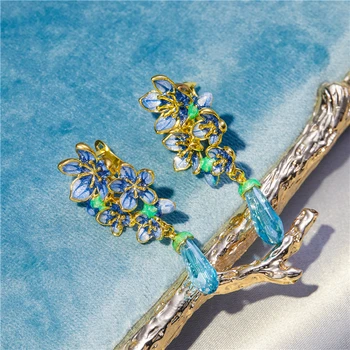 Nové populární módní kreativní květinové visací náušnice ženy romantické banket příslušenství elegantní temperament kouzlo šperky dárky