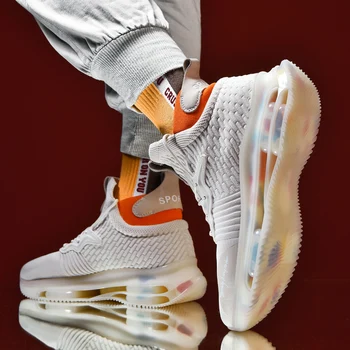 Nové pánské boty popcorn venkovní sportovní jogging trend běžecké boty pánské s plochým dnem high-top vkročit světelný ležérní boty