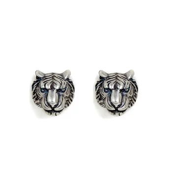 Nové Pánské Skutečné Pevné Starožitné 925 Sterling Silver Stud Náušnice Tygří Náušnice Jedinečné Pánské Zvířecí Náušnice, Piercing Šperky