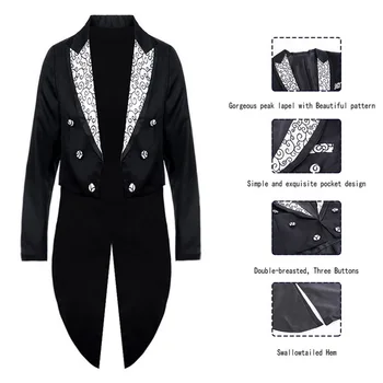 Nové Pánské Tuxedo Obleky Nastavit Klasické Formální Frak Smoking 2 Ks Sad Muži Módní Večírek, Svatbu, Ples Mužské Oblečení (Bunda+Kalhoty)
