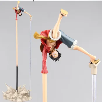 Nové Příjezdu Anime, Akční Obrázek ONE PIECE Luffy HRAČKY Gumové Zbraň Dlouhou Rukou Stát Vzhůru nohama Ver 35CM Model PVC Bitvě Sbírat Hračky
