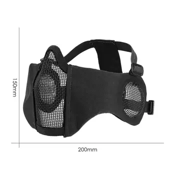 NOVÉ Taktické Skládací Pletivo Maska S Ochranu sluchu pro Airsoft Paintball s Nastavitelný Elastický Pásek Popruh Masky