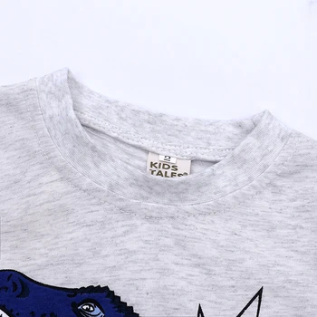Nové Topy určené děti chlapci oblečení dlouhý rukáv t košile podzim děti roztomilé kreslené tričko dinosaurus zvířat děti t tričko ZX374