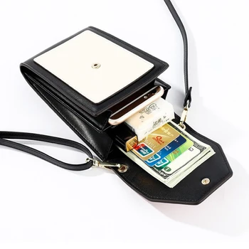 Nové Vysoce Kvalitní Módní Vše V Jednom Designu Crossbody Telefon Peněženka Případ Multifunkční Taška Přes Rameno Malá Taška Ženy Peněženky Cross-