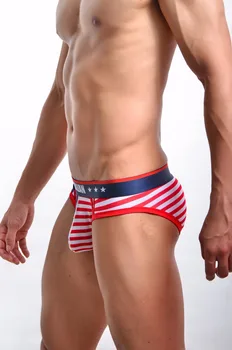 Nové Značky spojené státy americké Vlajky Tištěné Pánské Kalhotky 95% Bavlna Muži spodní Prádlo Sexy Nízké Pas Kalhotky