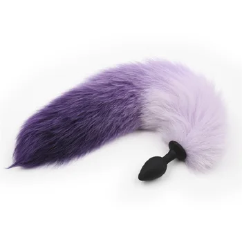 Nové černé silikonové Anální Plug korálky růžová fialová fox tail Butt plug Roli Hrát Flirtování Fetiš erotické sex Hračka pro Ženy