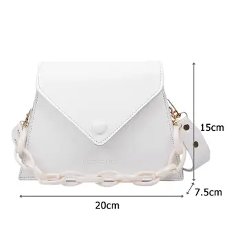 Nový 2020 PU Messenger Bag Módní Ženy Solid Barva Kabelky Řetězce Rameno Crossbody Vak Ženy Lady Malé Elegantní Tote