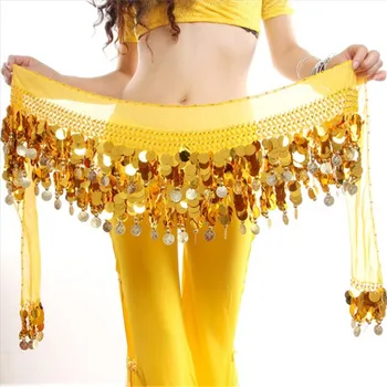 Nový Belly Dance Hip Sukně Šátek Sequin Fringe Wrap Mince Pásy Indické Šperky Exotické Bellydance Kostým Opasek BeltCM