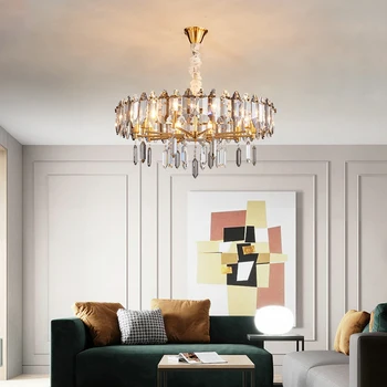 Nový design gold křišťálový lustr osvětlení moderní kroonluchter lesk LED foyer světla, jídelna lampa