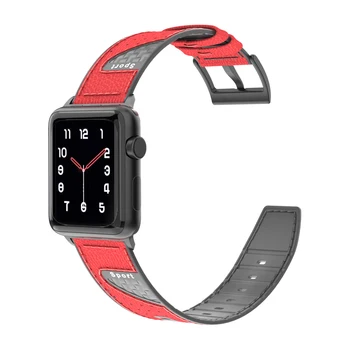 Nový Design z Uhlíkových Vláken Kůže+Silikonové Popruh pro Apple Watch SE Kapela Série 6 5 4 3 2 Sportovní Náramek 40 mm 44 mm 38 mm 42 mm Pás