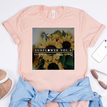 Nový Harry Styles Slunečnice Vol 6 T-Shirt Harry Styles TPWK Tričko Roztomilý Vintage Květinové Grafické Tee Ulzzang Tričko Camisas Mujer