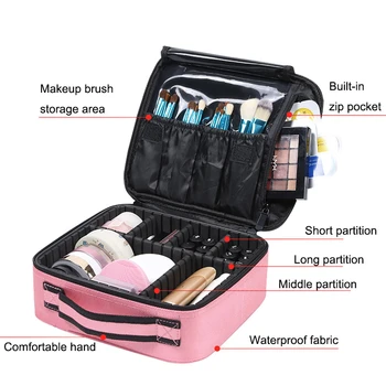 Nový Make-Up Případě Profesionální Kosmetický Štětec Ženy Kosmetický Kufr Vodotěsné Make-Up Organizátor Cestovní Skladovací Tašky Pro Manikúru