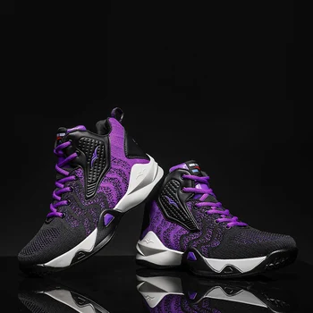 Nový módní trend vysoké top pánské basketbalové boty super vlákno ok horní dýchatelný pohodlí, slip opotřebení-odolné podešev tenisky