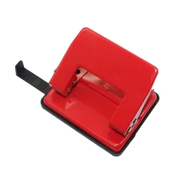 Nový Produkt Střední Double Hole Puncher Black&Red Metal ABS Manuální Děrování Dokument Závazný Nástroj, Školy, Kancelářské potřeby