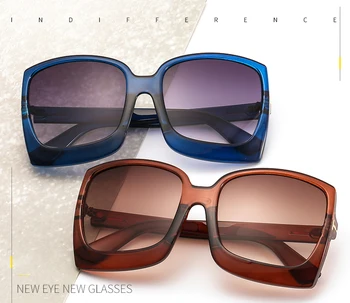 Nový Retro Náměstí sluneční Brýle, Ženy 2019 Značky Značkové Nadrozměrných Sluneční Brýle, Módní Ženy Gradient Odstíny Oculos UV400 Gafas