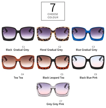 Nový Retro Náměstí sluneční Brýle, Ženy 2019 Značky Značkové Nadrozměrných Sluneční Brýle, Módní Ženy Gradient Odstíny Oculos UV400 Gafas