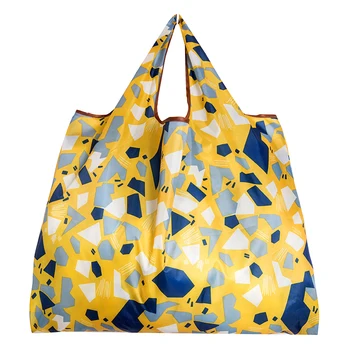 Nový styl 210t Polyester Nepromokavá skládací velká kabelka, taška přes rameno, taška skladování taška opětovné použití kabelky, plážové, nákupní, cestovní taška