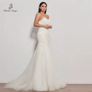 Nový styl svatební šaty roku 2020 bez ramínek vestidos de novia svatební šaty mořská panna svatební šaty sexy robe de mariee šaty