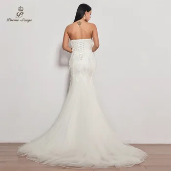 Nový styl svatební šaty roku 2020 bez ramínek vestidos de novia svatební šaty mořská panna svatební šaty sexy robe de mariee šaty