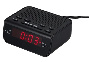 Noční Elektronický Budík a Rádio Přijímače, Přenosné FM/AM Rádio Přijímač s Digitální LED Displej Maximální Wakener
