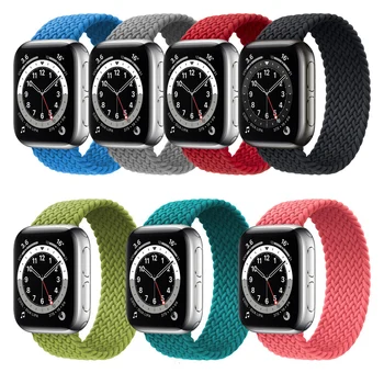 Nylon Elastický Popruh pro Apple Watch 6 Se Kapela pro IWatch Serie 5 4 3 Pás Náramek Pletené Sólo Smyčce 38 mm 40 mm 42 mm 44 mm
