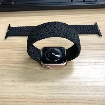 Nylon Elastický Popruh pro Apple Watch 6 Se Kapela pro IWatch Serie 5 4 3 Pás Náramek Pletené Sólo Smyčce 38 mm 40 mm 42 mm 44 mm