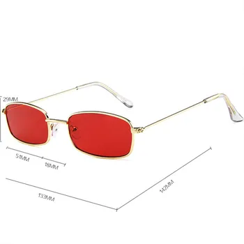 NYWOOH Malé sluneční Brýle pro Ženy, Muže Retro Obdélník Sluneční Brýle Muž Žena Značka Designer Vintage Kovové Brýle UV400