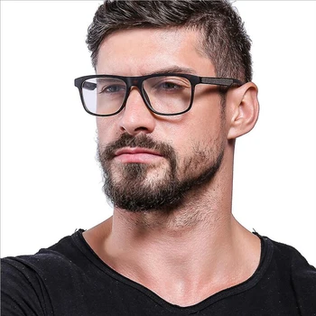 Náměstí TR90 Mužské Brýle Rámy , Černá, Carbon Fiber Proces Chrámu Předpis Krátkozrakost Brýle Rám
