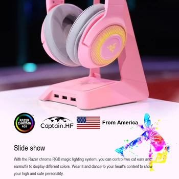 NÁS Kapitán Hip-Hop Omezené Kitty Ear Bluetooth Bezdrátová Sluchátka s Chroma Quartz Růžová Sluchátka