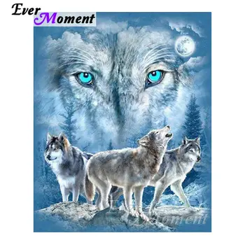 Někdy Chvíli Diamond Výšivka Wolf Group Bílých Vlků Obraz 5D Cross Stitch DIY Diamantový Obraz Mozaiky Domova S2F232