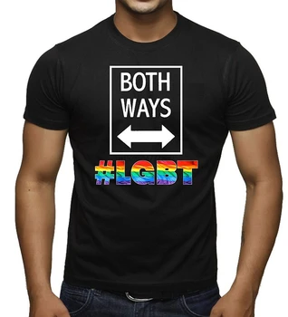 Oba Způsoby Bisexuální LGBT Pánské Černé Tričko V209 Černá