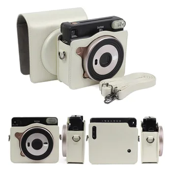 Ochranné Pouzdro pro Fujifilm Instax Náměstí SQ6 Instantní Film Fotoaparát PU Kožená Taška s Popruhem přes Rameno Pro Okamžité S