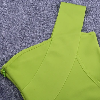 Ocstrade Celebrity Obvaz Šaty Nové Příjezdu 2020 Letní Žen Neon Green Obvaz Bodycon Šaty One Rameno Večerní Party Šaty