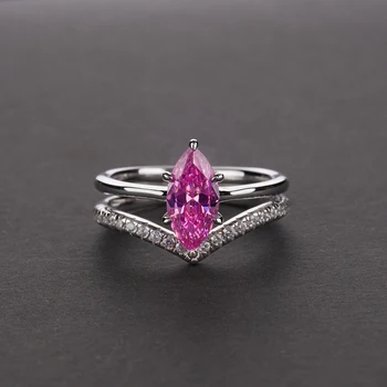OEKDFN 925 Sterling Stříbrné Prsteny Pro Ženy Vytvořen AAAAA+ Zirkon Bílé Citrín Růžové Fialové Svatební Šperky Prsten Dárek