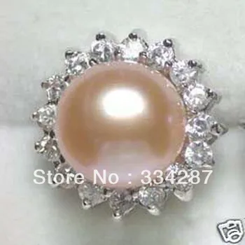 Okouzlující dámské růžové sladkovodní perlový prsten 8#
