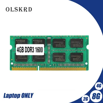 Olskrd memoria ram ddr 3 2GB 4GB 8GB 2G 4G PC3 DDR3 1333hz 1600Mhz sodimm Ram 204pin 1.35 V, 10600 ECC paměti Laptop notebook RAM