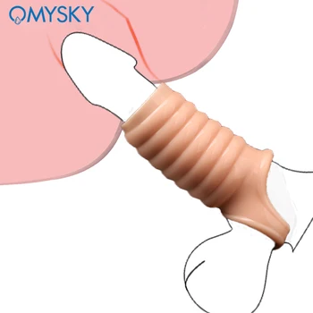 Omysky Zvětšovač Penisu Penis Rozšíření Rukávy Dospělý Samec Zvýšit potěšení Penis Kroužky Zpoždění ejakulace Sex výrobků Pro Muže