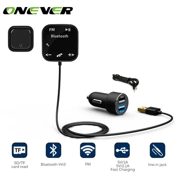 Onever Auto MP3 Přehrávač, Bluetooth, FM Vysílač Sada do Auta S Dual USB HandsFree Magnetické Základny Nabíječka do Auta FM Modulátor