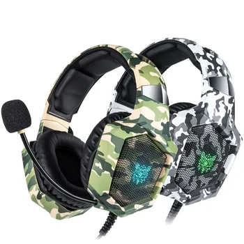ONIKUMA K8 Drátový Headset Herní Sluchátka S Mikrofonem, RGB Světlo, Sluchátka Těžký Basový Zvuk Pro PS4, Xbox One Sluchátka Gamer