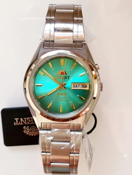 Orient Tristar pánské hodinky FEM0501LF ocel zelená automatické pánské hodinky zelené dial steel náramek
