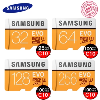 Originál SAMSUNG EVO+ Micro SD Karty 128GB 16GB 32GB Class10 SDHC SDXC UHS-1 Paměťové karty 256GB MicroSD TF Card 64GB, 80MB/s