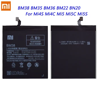 Originální Baterie BM38 BM35 BM36 BM22 BN20 Pro Xiaomi Mi4S Mi4C Mi 5 4C 5C 4S 5S Náhradní Mobilní Telefon Baterie Lithium-Polymer