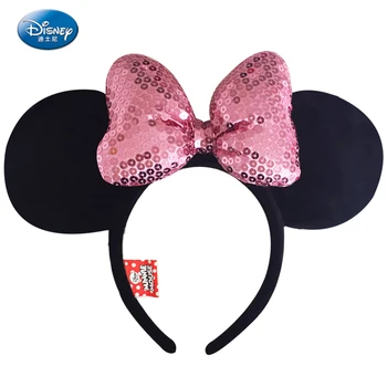 Originální Disney Minnie Mouse Uši Čelenky Hlavou Mickey Minnie Uši Dívky Vlasy Kapely Princezna Hlavy Obruč Plyšové Hračky Klíčenka Bag