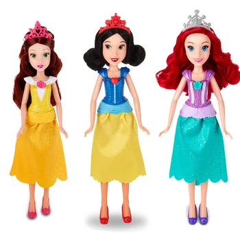 Originální Disney Princezna Panenka Sněhurka, Ariel, Belle panenka postava hračky Pro Dívky Vánoční dárek, Hračky Brinquedos panenky bjd