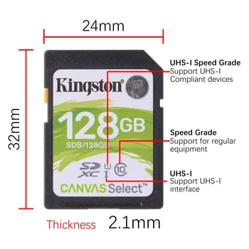Originální Kingston Paměťová Karta 16 gb 32 gb 64 gb 128 g SD Karta 10 Úroveň Flash SDHC Karta SDXC UHS-I Class 10 SD Kartu