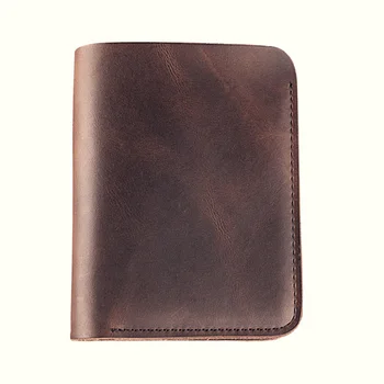 Originální ručně vyráběné kožené peněženky muži minimální kráva Kožená pánská peněženka Crazy Horse Carteras Hombre Billetera