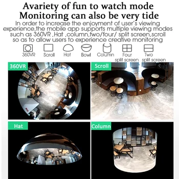 OUERTECH 1080P Full view 360 ° VR WIFI Panoramatický 2MP Domácí Bezpečnostní Kamery, Detekce Pohybu Fisheye Dozoru
