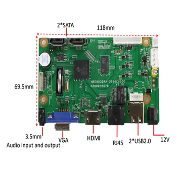 OUERTECH 32ch H. 265 4K IP video NVR Deska HI3536C Detekce Obličeje Audio OUT/IN 2 SATA port, ONVIF sítě Sledování Deska